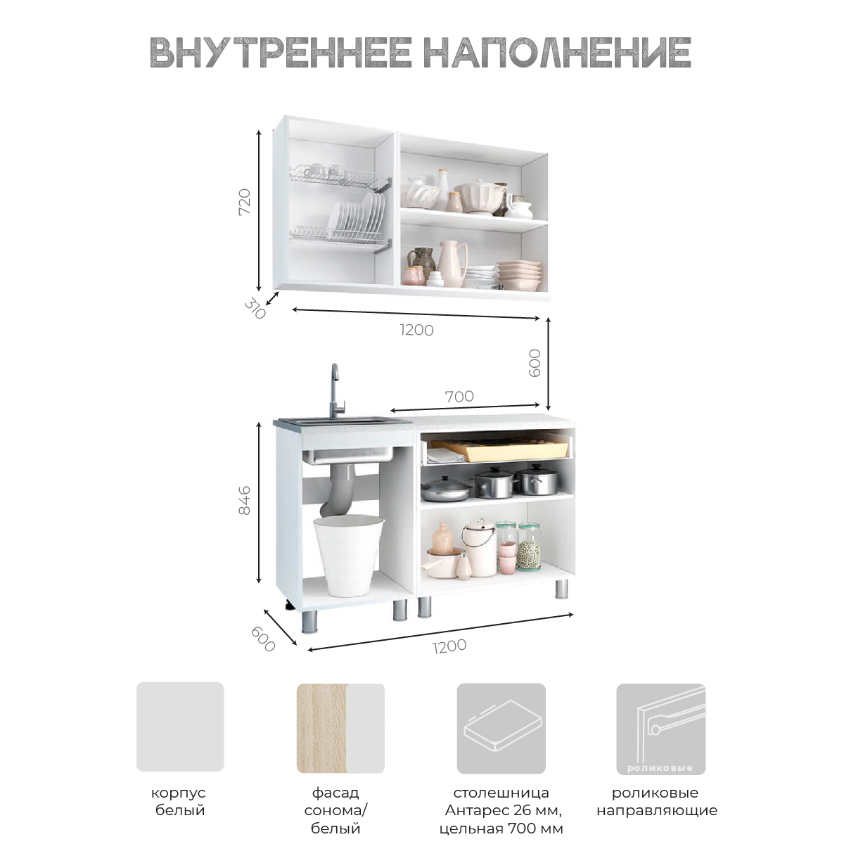 Кухня Айсбери 1,2 м фото 3