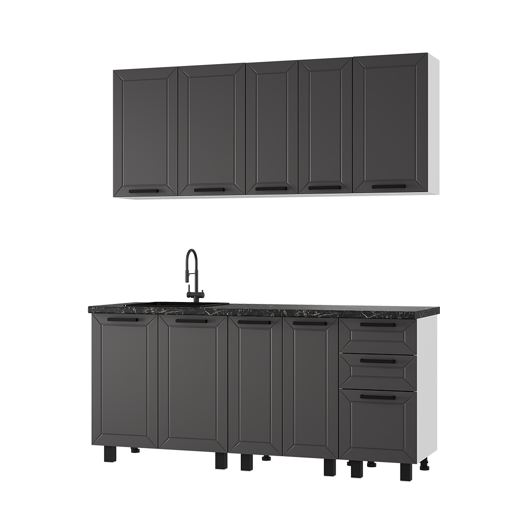 Кухня 1,8 м Селина графит нубук F24 фото 4
